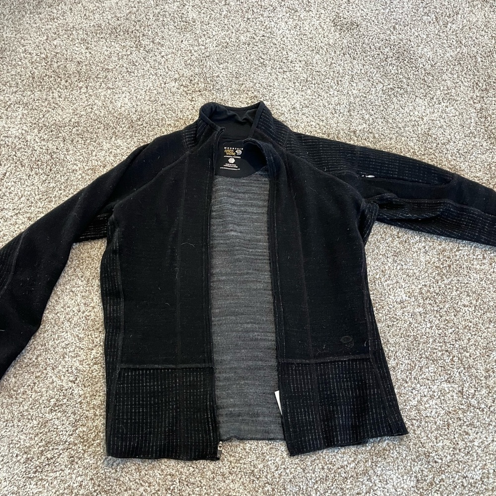 Eastern Mountain Hardware Black Zip-Up Performance Sweater - fleece lined